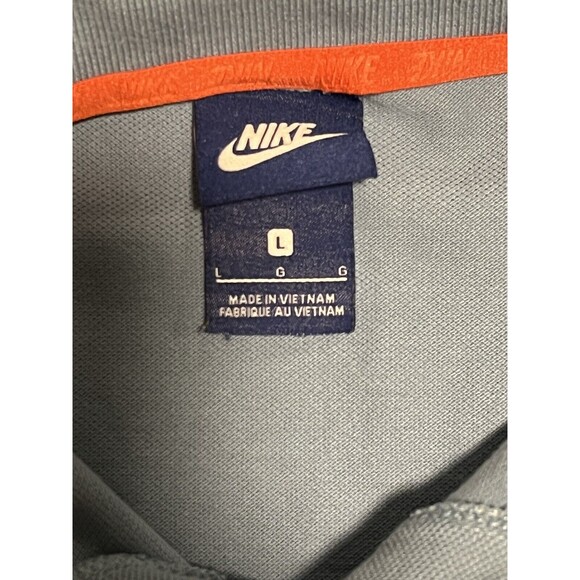 Nike 3 Tone Striped Short Sleeve Polo Shirt Men's Large Blue/Red Color Block - Picture 6 of 8